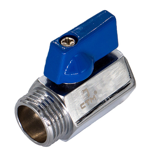 Кран шаровой мини для воды 1/2" г/ш флажок, хромированный СТМ Кран шаровой мини для воды 1/2" г/ш флажок, хромированный СТМ