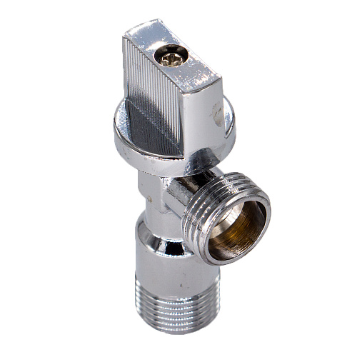 Кран шаровой д/сантех. прибор. угл.  1/2"х1/2" ш/ш с отражат. бабочка, хромированный СТМ