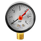 Манометр радиального подключения 1/4",  измерение до 6 бар СТМ