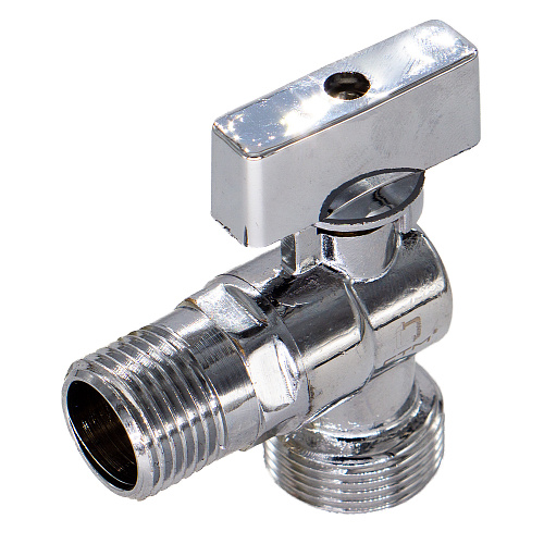 Кран шаровой для бытовых приборов угл. 1/2"х3/4" ш/ш с отражат. бабочка, хромированный СТМ