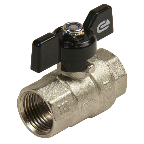 Кран шаровой для воды 1/2" г/г бабочка, никель, ONDO Кран шаровой для воды 1/2" г/г бабочка, никель, ONDO