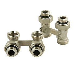 Мультифлекс,  узел для нижнего прямого подключения,  (Н-образный) с шаровым краном ONDO