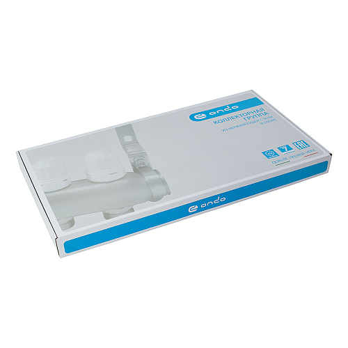 Коллекторная группа ONDO нерж сталь 12 вых. в сборе  с термостатическими и запорными клапанами Коллекторная группа ONDO нерж сталь 12 вых. в сборе  с термостатическими и запорными клапанами