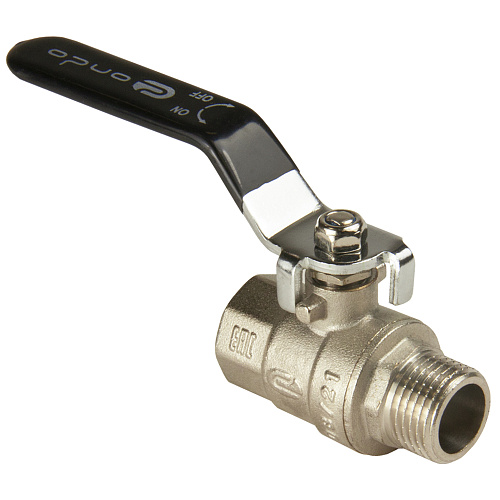 Кран шаровой для воды 1/2" г/ш рычаг, никель, ONDO Кран шаровой для воды 1/2" г/ш рычаг, никель, ONDO