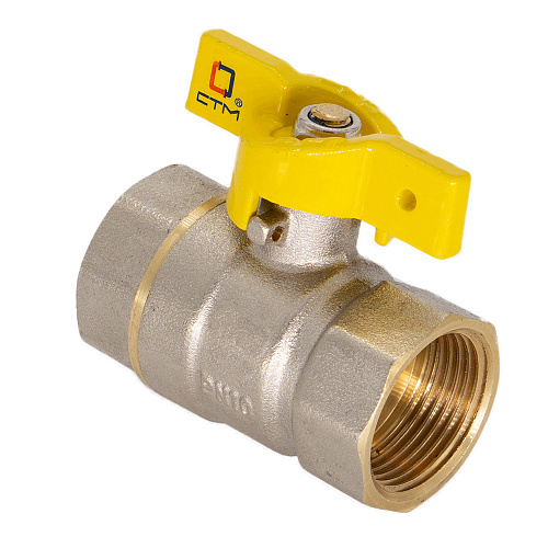 Кран шаровой для газа 1/2" г/г бабочка CTM ГАЗ