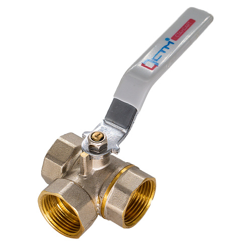 Кран шаровой для воды 1/2" трехходовой, тип T рычаг СTM СТАНДАРТ Кран шаровой для воды 1/2" трехходовой, тип T рычаг СTM СТАНДАРТ