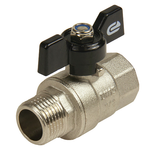 Кран шаровой для воды 1/2" г/ш бабочка, никель, ONDO Кран шаровой для воды 1/2" г/ш бабочка, никель, ONDO