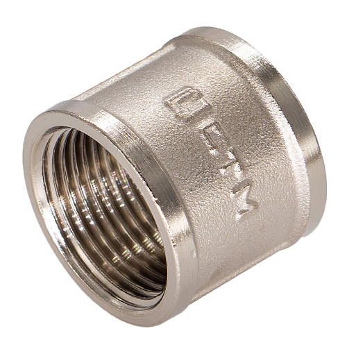 Муфта латунная резьбовая  прямая   1/2" г/г CTM Муфта латунная резьбовая  прямая   1/2" г/г CTM