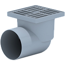 Трап Ани гориз. нерег.,  с выпуском D110мм,  с решеткой из нерж.стали 15x15см