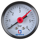 Манометр аксиального подключения 1/4",  измерение до 6 бар СТМ