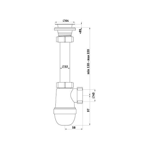 Сифон  1 1/4" *40