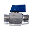 Кран шаровой мини для воды 1/2" ш/ш флажок,  хромированный СТМ_3