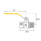 Кран шаровой для газа 1/2" г/ш рычаг CTM ГАЗ_4