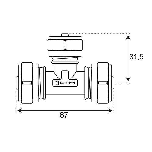 Тройник переходной 16х20х16 CTM Тройник переходной 16х20х16 CTM