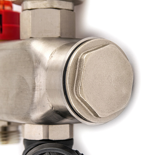 Коллекторная группа ONDO нерж сталь 12 вых. в сборе с автоматическим воздухоотводчиком, расходомера Коллекторная группа ONDO нерж сталь 12 вых. в сборе с автоматическим воздухоотводчиком, расходомера