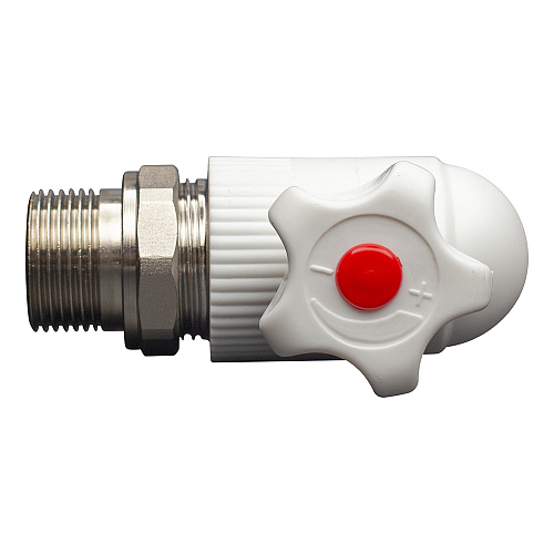 Кран шаровой PP-R для радиатора угловой DN 25х1/2" СТМ ПЛАСТ
