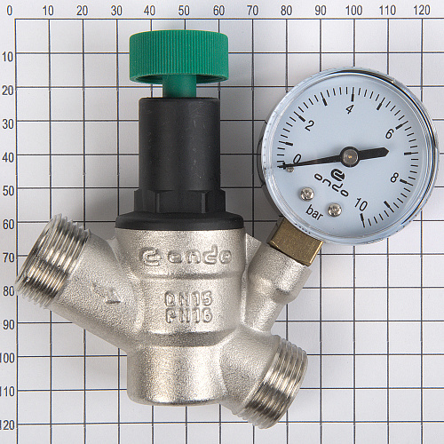 Редуктор давления поршневой 1/2" с манометром ONDO