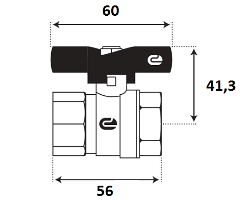 Кран шаровой для воды 3/4" г/г бабочка, никель, ONDO