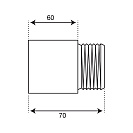 Удлинитель труб латунный  1/2" г/ш x 60 мм CTM_3