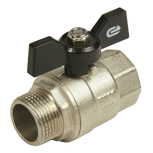 Кран шаровой для воды 3/4" г/ш бабочка, никель, ONDO