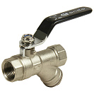 Кран шаровой 1/2" с фильтром рычаг,  никель,  ONDO