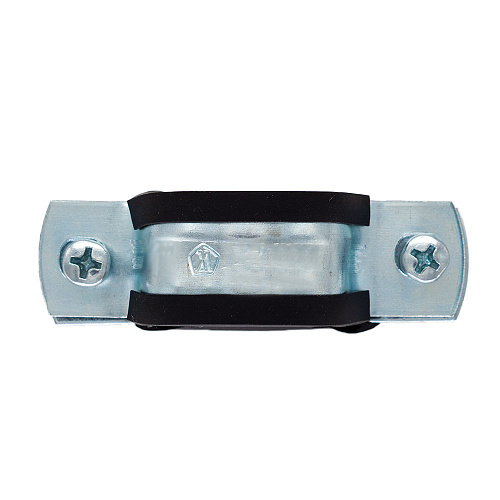 Хомут 1/2" (20-25мм) металлорезиновый с дюбелем 60мм и шурупом CTM