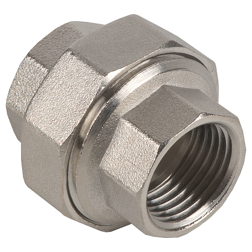 Муфта латунная резьбовая разъемная с накидной гайкой 1" г/г CTM Муфта латунная резьбовая разъемная с накидной гайкой 1" г/г CTM