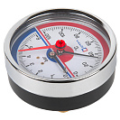 Термо-манометр аксиального подключения 1/4" c переходником на 1/2'',  измерение до 6 бар,  до +120°С_1