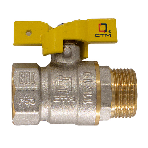 Кран шаровой для газа 1/2" г/ш бабочка CTM ГАЗ Кран шаровой для газа 1/2" г/ш бабочка CTM ГАЗ