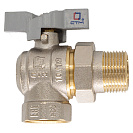 Кран шаровой для воды 1/2" с накидной гайкой угловой бабочка,  СТМ СТАНДАРТ_1