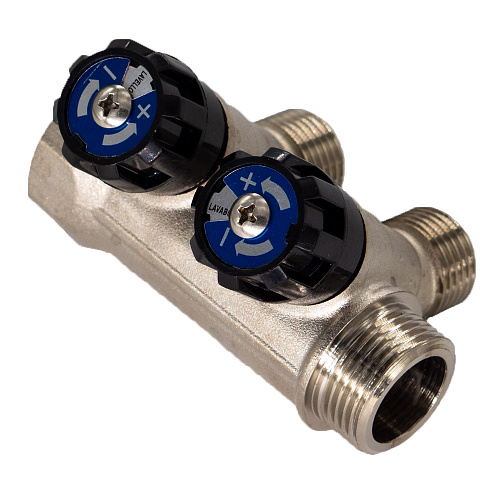 Коллектор 2 выхода вентиль н/р 1"х1/2" СТМ Коллектор 2 выхода вентиль н/р 1"х1/2" СТМ