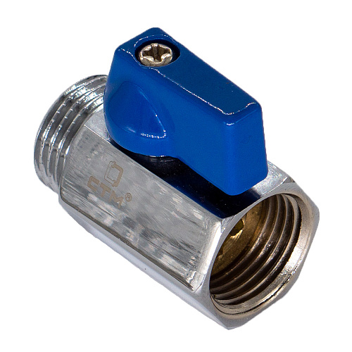 Кран шаровой мини для воды 1/2" г/ш флажок, хромированный СТМ Кран шаровой мини для воды 1/2" г/ш флажок, хромированный СТМ