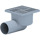 Трап Ани гориз. нерег.,  с выпуском D50мм,  с решеткой из нерж.стали 10x10см