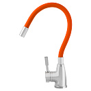 Смеситель FLOE FK234-DO для кухни,  40 мм,  на гайке, с бок.штыревой ручкой, с гибким оранжевым изливом_1