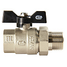 Кран шаровой для воды 3/4" с накидной гайкой бабочка,  никель,  ONDO_2