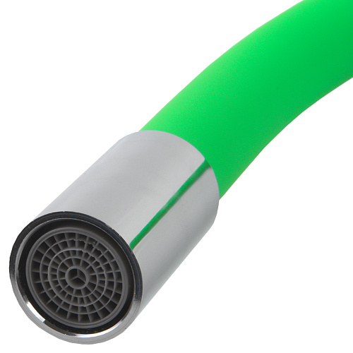 Смеситель FLOE FK234-GG для кухни, 40 мм, на гайке, с боковой ручкой, с гибким салатовым изливом