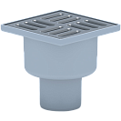 Трап Ани вертик. нерег.,  с выпуском D50мм,  с решеткой из нерж.стали 10x10см