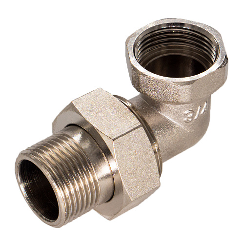 Соединитель с накид. гайкой угловой   3/4" г/ш CTM