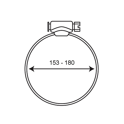 Хомут стальной винтовой 7" (153-180мм) 9мм CTM