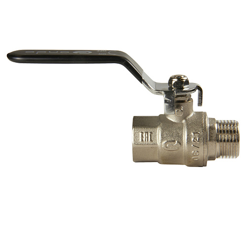 Кран шаровой для воды 1/2" г/ш рычаг, никель, ONDO Кран шаровой для воды 1/2" г/ш рычаг, никель, ONDO