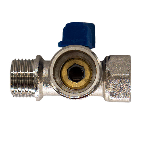 Кран шаровой для бытовых приборов 1/2"x3/4"x1/2" г/ш/ш флажок, никел. СТМ