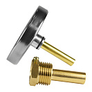 Термометр биметаллический d 63мм,  с погружной гильзой,  измерение до +120°С СТМ_3