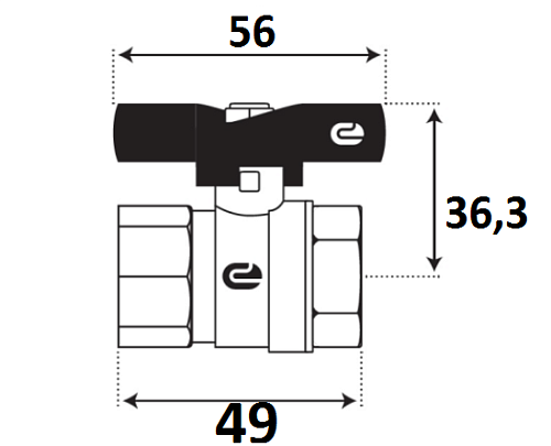 Кран шаровой для воды 1/2" г/г бабочка, никель, ONDO Кран шаровой для воды 1/2" г/г бабочка, никель, ONDO