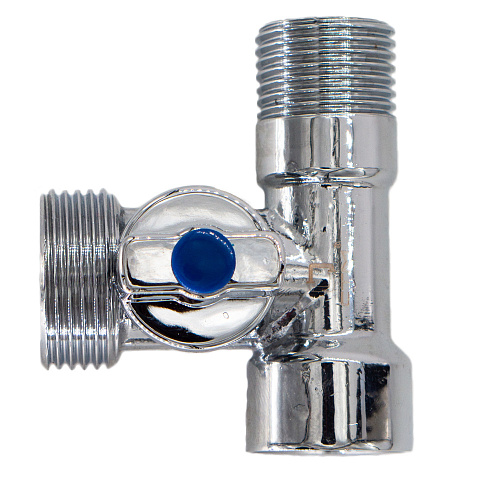 Кран шаровой для бытовых приборов 1/2"x3/4"x1/2" г/ш/ш  бабочка, хромированный СТМ