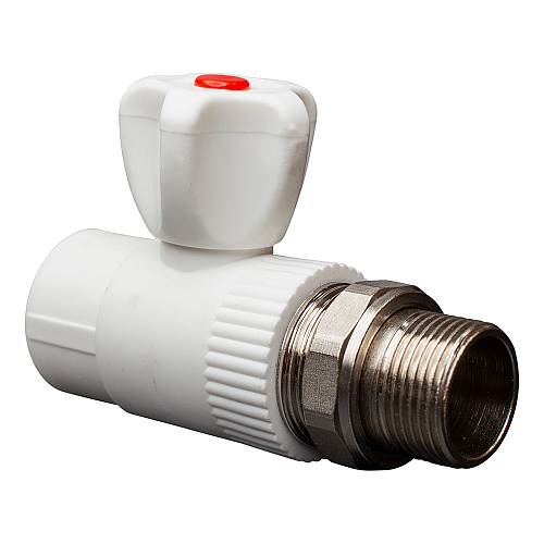 Кран шаровой PP-R для радиатора прямой DN 25х1/2" СТМ ПЛАСТ