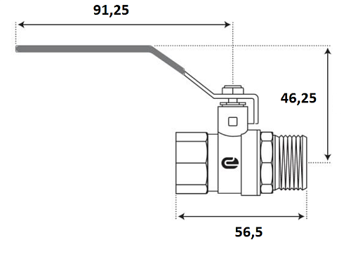 Кран шаровой для воды 1/2" г/ш рычаг, никель, ONDO Кран шаровой для воды 1/2" г/ш рычаг, никель, ONDO