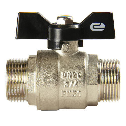 Кран шаровой для воды 3/4" ш/ш бабочка, никель, ONDO Кран шаровой для воды 3/4" ш/ш бабочка, никель, ONDO