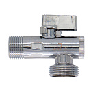 Кран шаровой для бытовых приборов угл.  1/2"х1/2" ш/ш с фильтром и отражат. бабочка,  хромированный СТМ_3
