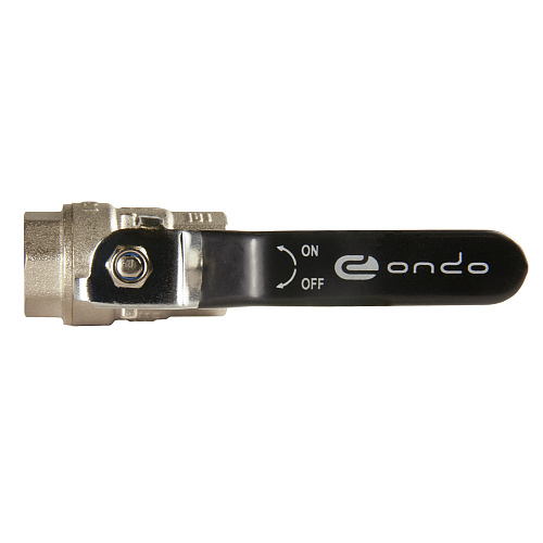 Кран шаровой для воды 1/2" г/г рычаг, никель, ONDO