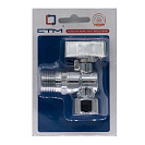 Кран шаровой для бытовых приборов угл. 1/2"х1/2" г/ш удлин.резьба с отражат. бабочка,  хромированный СТМ